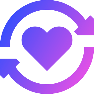 User Feedback Heart Icon from Sharp Gradient- Free Set