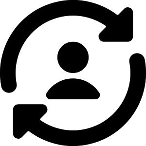 User Sync Online In Person Icon from Core Solid - Free Set