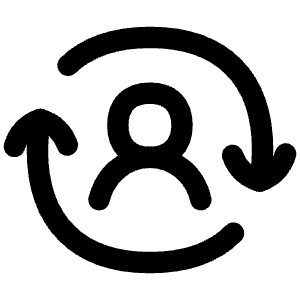 User Sync Online In Person Icon from Flex Line - Free Set