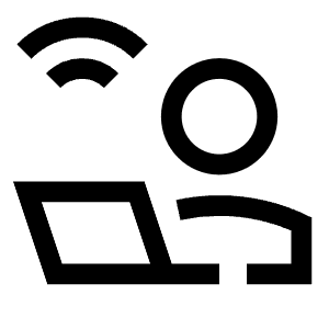 User Work Laptop Wifi Icon from Sharp Line - Free Set