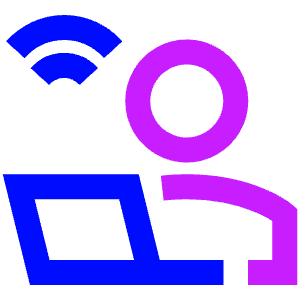 User Work Laptop Wifi Icon from Sharp Neon - Free Set