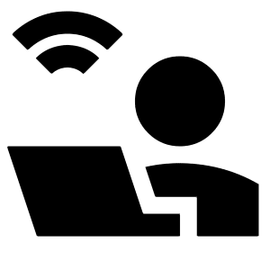 User Work Laptop Wifi Icon from Sharp Solid - Free Set