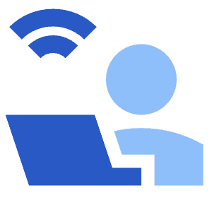User Work Laptop Wifi Icon from Sharp Flat - Free Set