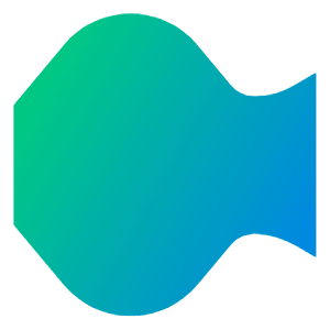 Warp Fish Icon from Sharp Gradient- Free Set