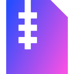 Zip File Icon from Sharp Gradient- Free Set