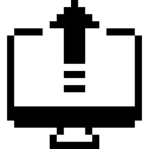 Internet Network Computer Upload Icon from Pixel - Free Set