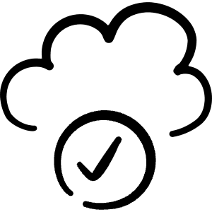 Cloud Check Icon from Freehand Line - Free Set