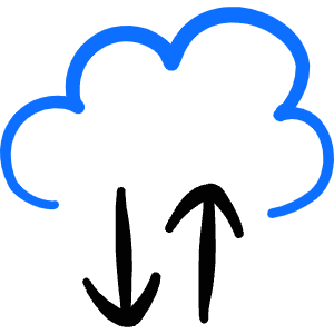 Cloud Data Transfer Icon from Freehand Duotone - Free Set