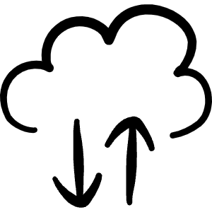 Cloud Data Transfer Icon from Freehand Line - Free Set