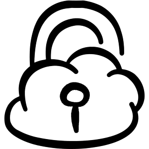 Cloud Lock 1 Icon from Freehand Line - Free Set