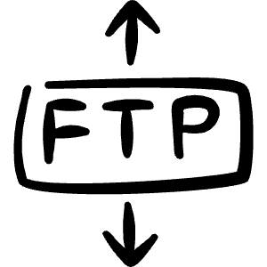 Data Transfer Ftp Icon from Freehand Line - Free Set