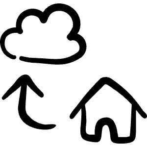 Home To Cloud Sync Icon from Freehand Line - Free Set