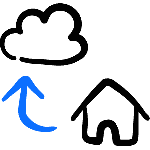 Home To Cloud Sync Icon from Freehand Duotone - Free Set