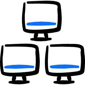 Network Monitor Hierarchy Icon from Freehand Duotone - Free Set