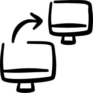 Network Monitor Transfer Arrow 1 Icon from Freehand Line - Free Set