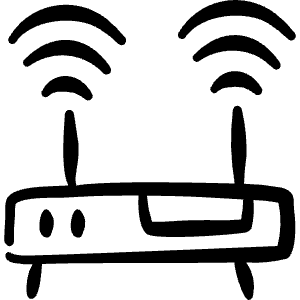 Network Router Signal Double Icon from Freehand Line - Free Set