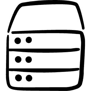 Server 2 Icon from Freehand Line - Free Set