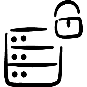 Server Lock Icon from Freehand - Free Set