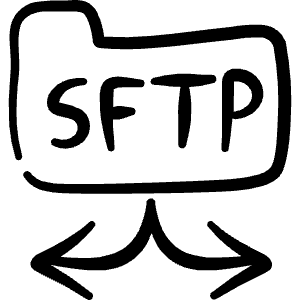 Server Sftp Folder Icon from Freehand Line - Free Set