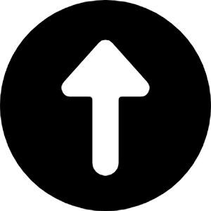 Bold solid icon of a white upward arrow inside a black circle. Used for uploads, file transfers, and upload buttons.