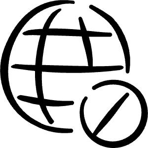 Worldwide Web Disable Icon from Freehand Line - Free Set