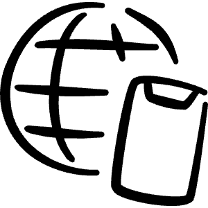 Worldwide Web Phone Icon from Freehand Line - Free Set