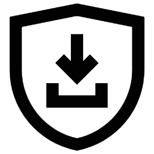Arrow Down Shield Icon from Atlas Line Set