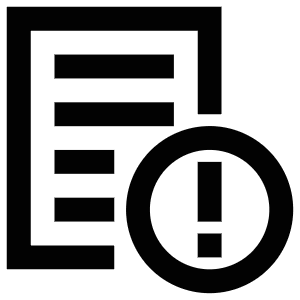 Exclamation Document Icon from Atlas Line Set