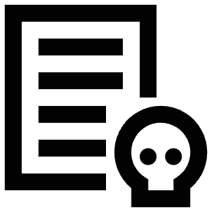 Skull Document Icon from Atlas Line Set