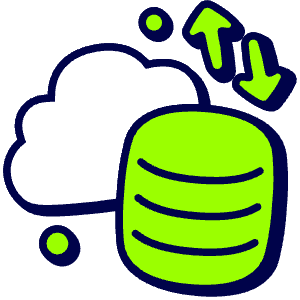 Cloud Data Transfer Icon from Stickies Duo - Free Set