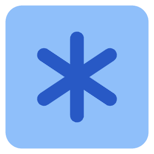 Asterisk Square 1 Icon from Core Flat Set