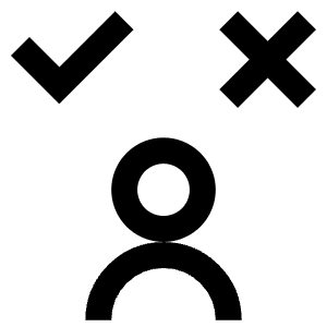 Forum Survey Checkmark Xmark Icon from Atlas Line Set