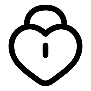 Heart Lock Icon from Solar Linear Set