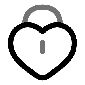 Heart Lock Icon from Solar Line Duotone Set
