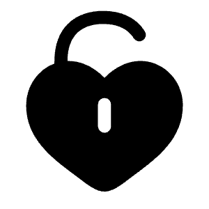 Heart Unlock Icon from Solar Bold Set