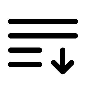 List Arrow Down Icon from Solar Linear Set