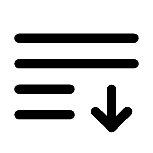 List Arrow Down Icon from Solar Bold Set