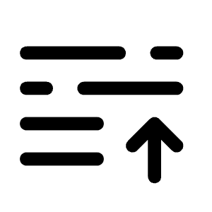 List Arrow Up Icon from Solar Broken Set