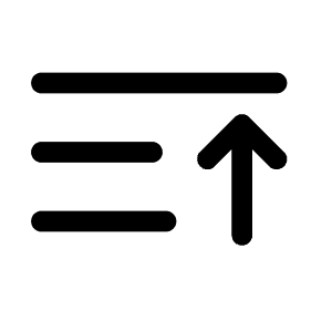List Arrow Up Minimalistic Icon from Solar Linear Set
