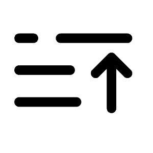 List Arrow Up Minimalistic Icon from Solar Broken Set