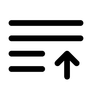 List Arrow Up Icon from Solar Linear Set