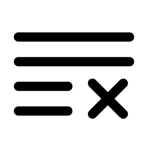 List Cross Icon from Solar Linear Set