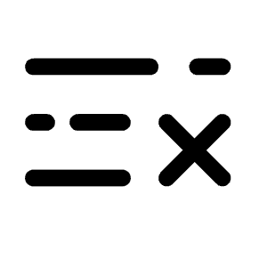 List Cross Minimalistic Icon from Solar Broken Set
