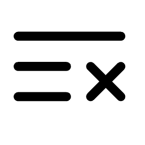 List Cross Minimalistic Icon from Solar Bold Set