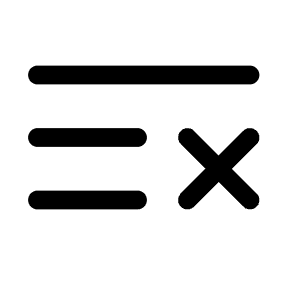 List Cross Minimalistic Icon from Solar Linear Set