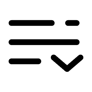 List Down Minimalistic Icon from Solar Broken Set