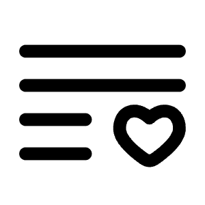 List Heart Icon from Solar Linear Set
