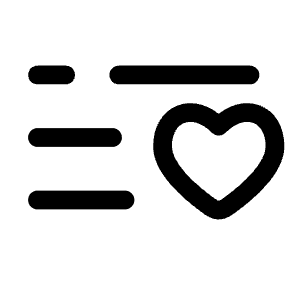 List Heart Minimalistic Icon from Solar Broken Set