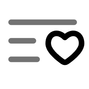 List Heart Minimalistic Icon from Solar Line Duotone Set