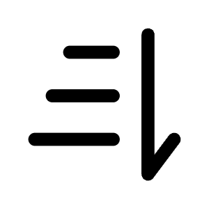 Sort From Top To Bottom Icon from Solar Linear Set